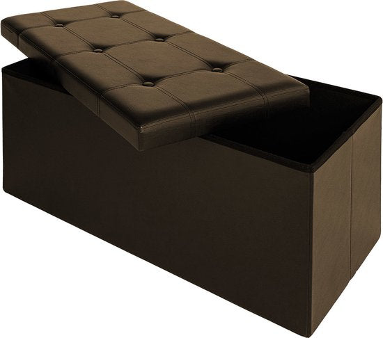 Casaria Zitbank met Opbergruimte - 80x40x40cm 100L Kunstleer – Bruin