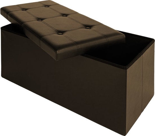 Casaria Zitbank met Opbergruimte - 80x40x40cm 100L Kunstleer – Bruin