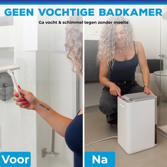 Sofresh luchtontvochtiger 20 Liter per dag - Ontvochtiger en Dehumidifier voor Kelder, Badkamer, Zolder en woonkamer - Wit