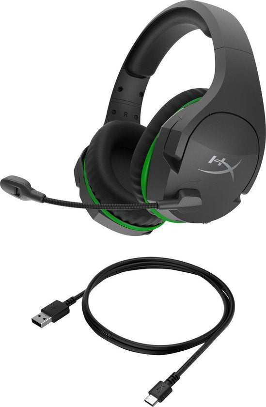 HyperX Cloud Stinger Core Draadloze Gaming Headset - Zwart groen - Xbox Series X|S/Xbox One