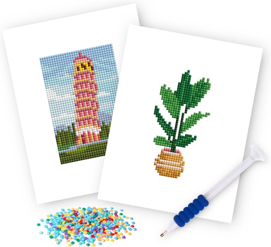 Rubye® Diamond Painting – Koffie Terrasje – Compleet Pakket – DIY Hobby– 15x20 cm