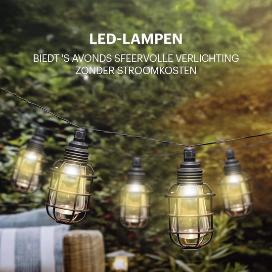 Tuinverlichtingslinger - 3,8 m - Zonne-energie - Warm Witte LED's