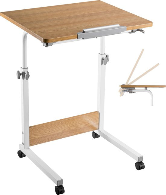 Laptoptafel verrijdbaar bureau - lessenaar - hoogte verstelbaar 68 - 96 cm