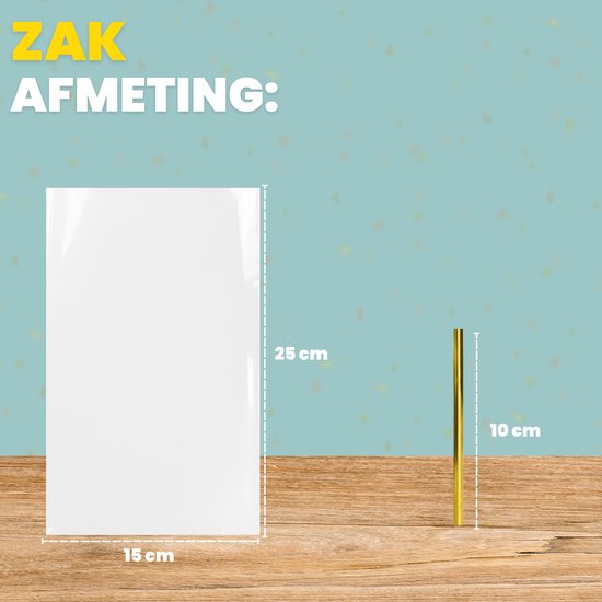 Feestio Uitdeelzakjes 25 x 15 cm - 200 Stuks - Snoepzakjes - Traktatie Zakjes Kinderfeestje - Cellofaanzakjes Transparant - Cadeauzakjes - Snoepzak