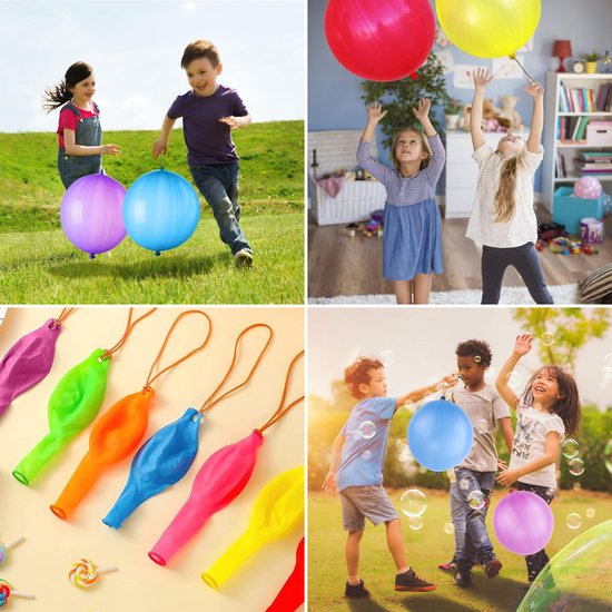 Partizzle 36x Gekleurde Latex Punch Ballonnen - Grote Bounce Ballon - Reuze Boksballon Uitdeelcadeautjes - Grabbelton Traktatie Cadeautjes - Voor Kinderen & Peuters - XL / 45 cm