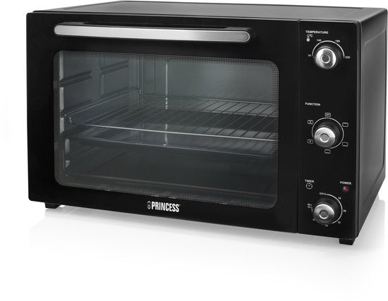 Princess 112759 - Vrijstaande Heteluchtoven - 5 Standen - 55 liter - 2000 W - Zwart