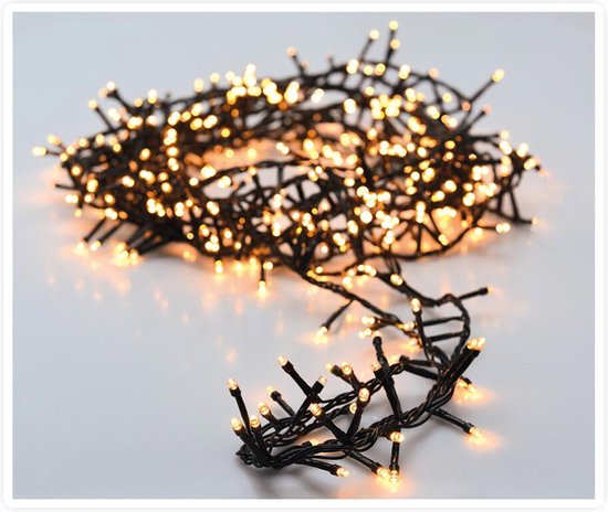 Micro Cluster 200 led - 4m - warm wit - Werkt op Batterij - 8 Lichtfuncties - Geheugen - Timer