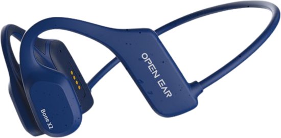 Soundvibe® Bone Conduction Hoofdtelefoon Blauw - Sporthoofdtelefoon - Sport oortjes - Draadloze oordopjes - Waterbestendig - 8GB Interne Geheugenkaart - Sport Koptelefoon - Voor alle Telefoons en Laptops - Hardloop Oortjes - Wireless Earphones