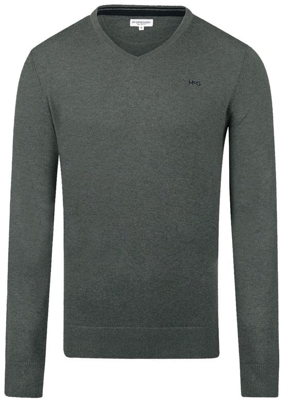McGregor Trui Merinowol V-Hals Sage Groen - Maat S - Heren - Pullovers