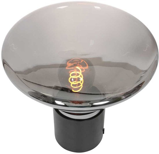 Tafellamp Ambiance 3401ZW Zwart, 25 cm hoog, 26 cm diameter, van elektronica, glas en metaal, Steinhauer, Eigentijds design voor binnengebruik