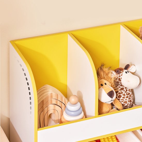 SoBuy KMB107-G Opbergkast voor Kinderen - Witte Houtcomposiet met 3 Vakken