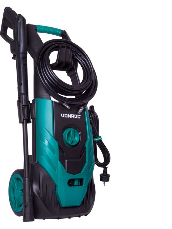 VONROC Hogedrukreiniger V18-1 1800W – 140 bar – 420 l/h – Incl. 8m slang, reinigingsmiddelen tank en meer