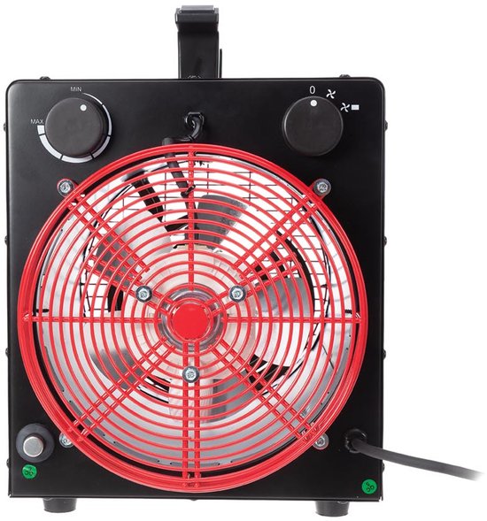 Perel Elektrische ventilatorkachel 3300W met thermostaat en koelstand, IP24 oververhittingsbeveiliging, compacte draagbare heater voor werkplaats, garage, schuur of industriële ruimte
