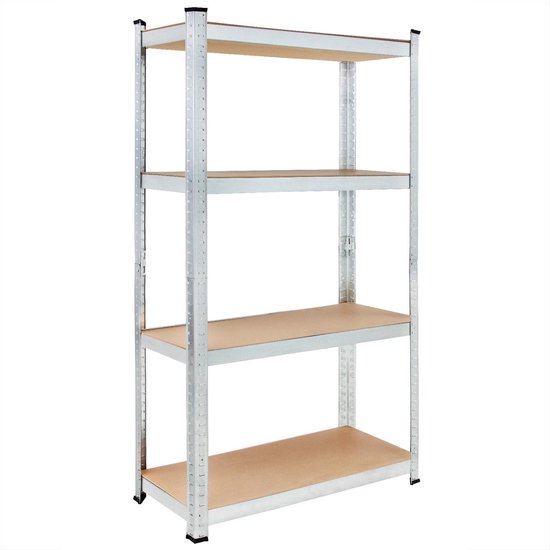 Monzana Stellingkast Metaal – incl. 4 MDF planken- tot 280kg - Zilver