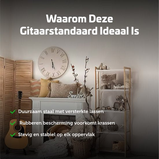 Garpex® Universele Gitaarstandaard - Draagbaar - Stabiel