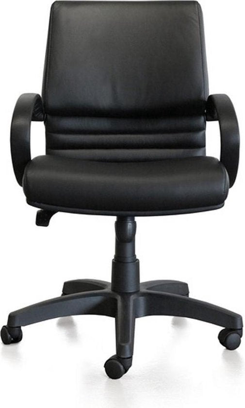 Kangaro bureaustoel - LEANNA - zwart leer - max 120 kg draaggewicht - K-850550