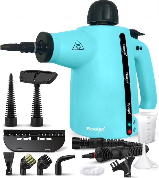 Spalax 14-in-1 Stoomreiniger - 3,5 Bar Handstomer - Vlekkenreiniger - Stoomreinigers vloer, bank, tapijt & kleding - Handstoomreiniger - Tapijtreiniger - 1050W - 350 ML