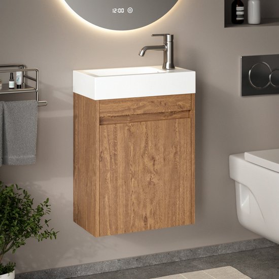Mirlux Toiletmeubel Warm Eiken - Fonteinmeubel - Wc Meubel - Wc Kastje