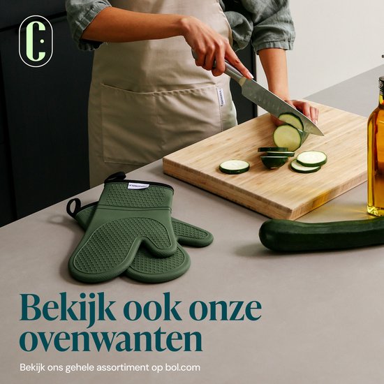 Castagnola keukenschort - Water- en vuilafstotend - Professioneel Kookschort - Schort voor Dames en Heren - Horeca Sloof - Unisex - Verstelbare Gesp - Extra Grote Vakken - Zwart