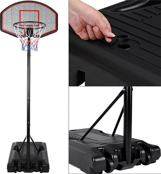 Mobiele basketbalring met verstelbare mand