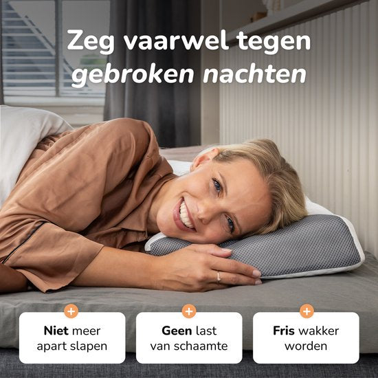 Anti snurk kussen - 2 pack - Ergonomisch & Orthopedisch - Voor iedere slaaphouding - Hoofdkussen - Kussen tegen Apneu- - Memory foam Zijslaper - 60x40 cm - Alyze
