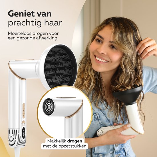 Beeperfect® Airstyler 8 in 1 - Multistyler - Krultang - Föhnborstel - Hairwrap - Föhnborstel - Met Diffuser - Haardroger - Krulborstel