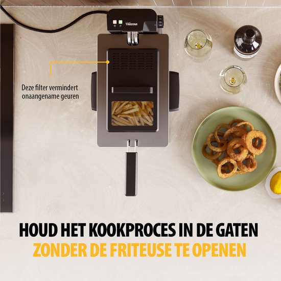 Tristar Frituurpan 3 liter - FR-9327 - Friteuse 2000W - Kijkvenster - RVS