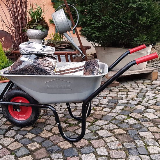 Gardebruk Kruiwagen 100L - Luchtband - 250kg Draagkracht Zilver