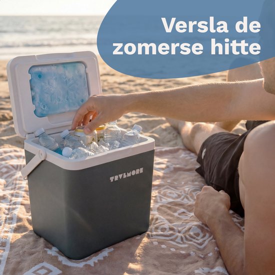 TRVLMORE Koelbox 7L - Frigobox - Inclusief Koelelement - Koelbox Klein - Antraciet