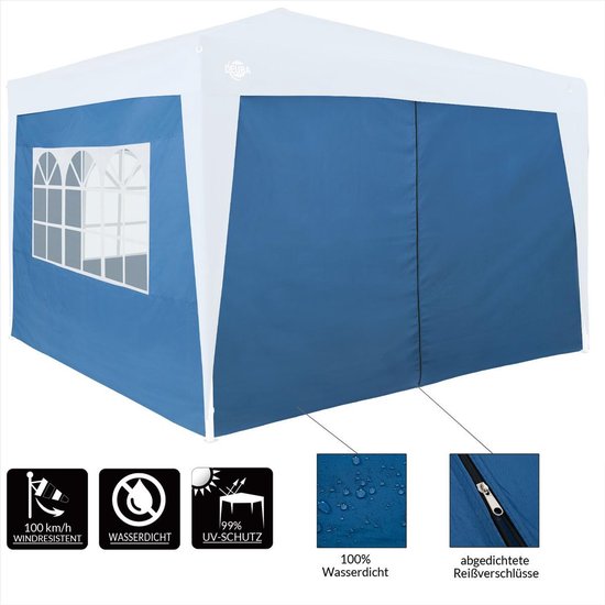 Deuba Zijwanden Paviljoen - 2-Delig - Blauw 3x2m