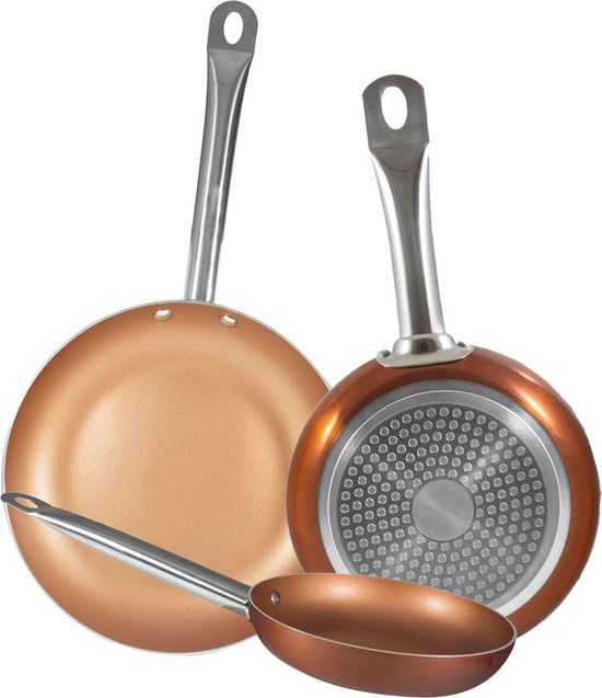 Bergner Koekenpanset Copper Plus 20, 24 en 28 cm