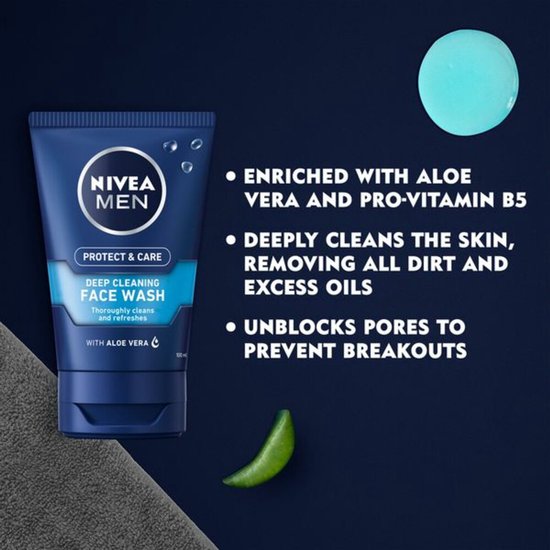 NIVEA MEN HYDROCARE Gezichtsreiniger - Reinigingsgel Gezicht - Face Wash - Gezichtsreinigingsmiddel - Cleanser - 100 ml