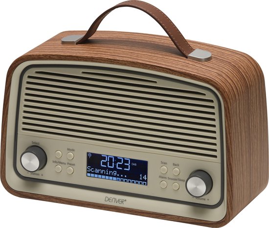 Denver DAB-38 -DAB+/FM radio met alarmklok functie - Darkwood