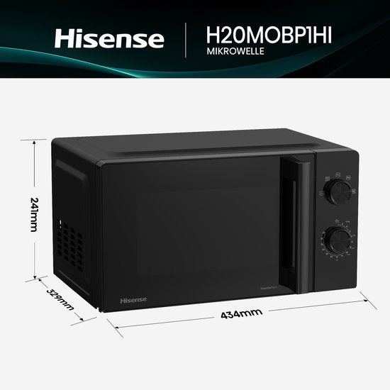 Hisense H20MOBP1HI Zwart Solo-magnetron Aanrecht 20 l 700 W