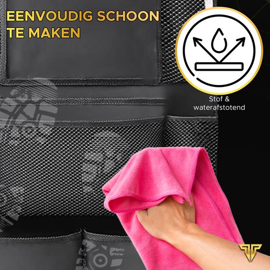 Toivo Set van 2 Luxe Autostoel Organizer - Waterafstotend Oxford Materiaal - Zwart - Tablet Houder - Auto-Organizer