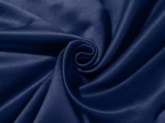 Larson - Luxe effen blackout gordijn - met ringen - 1.5m x 2.5m - Donkerblauw