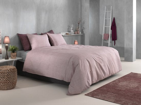 ZoHome Lino Dekbedovertrek - Eenpersoons - 140x200/220 cm - Shell Nude