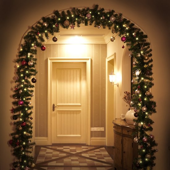 Casaria Kerstguirlande - 5m 100 LED´s-Dennennaalden Groen – Warm wit