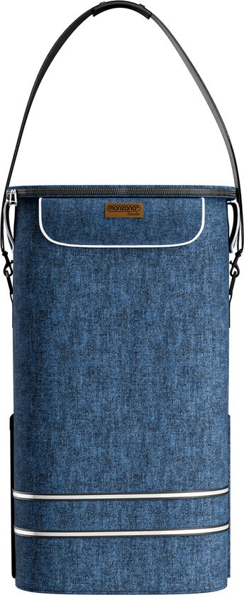 Monzana 2in1 Boodschappentrolley 30kg Inklapbaar Afneembare Tas 6 wielen Blauw