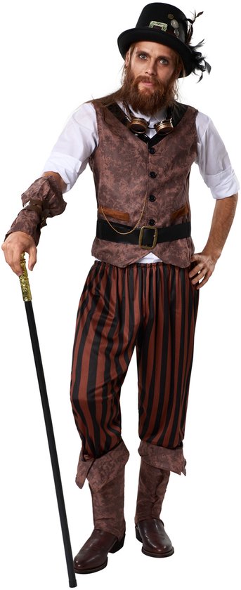 dressforfun - Steampunk avonturier XL - verkleedkleding kostuum halloween verkleden feestkleding carnavalskleding carnaval feestkledij partykleding - 302338