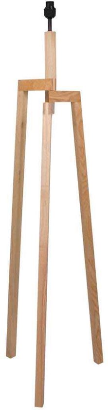 Vloerlamp Sabi 3408BE - Houten lamp zonder kap met E27 fitting, 144 cm hoog, in hoogte verstelbaar - Mexlite