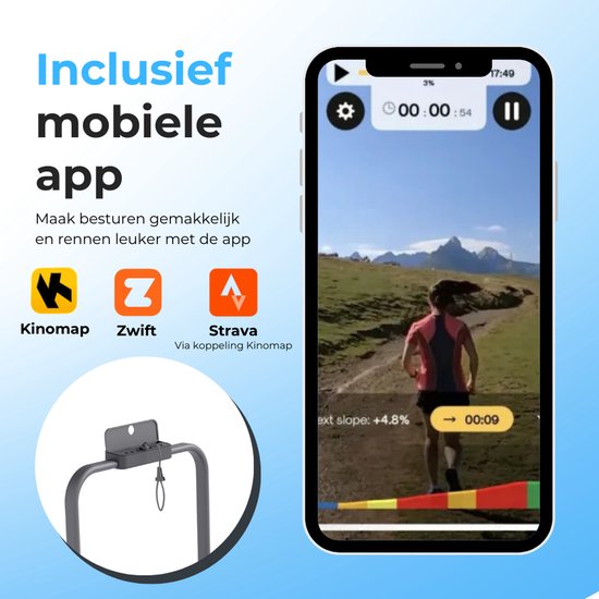 Loopband 1-12km/u – Walking Pad – Loopband Inklapbaar – Wandelband – Met Hellingfunctie – Incl. Tablethouder, Afstandsbediening en App