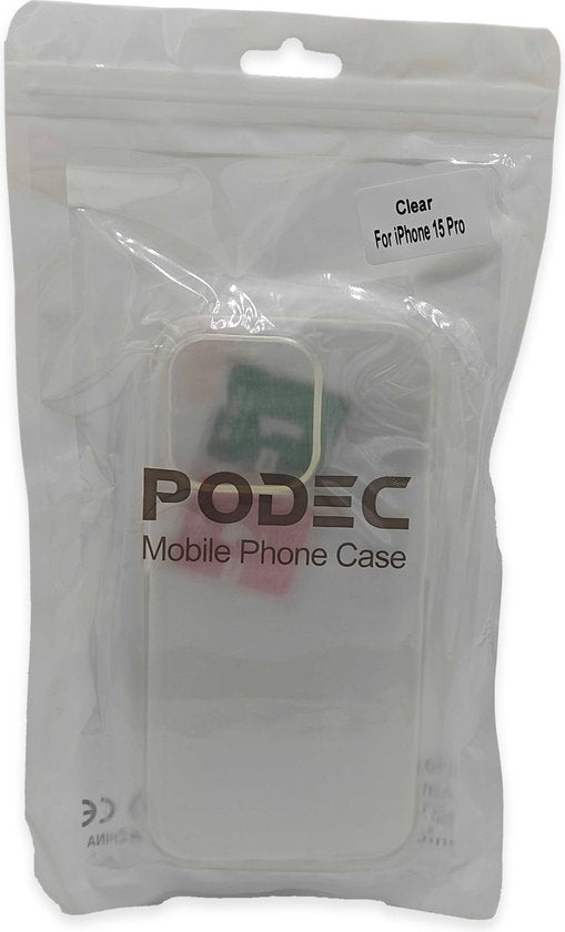 Telefoonhoesje Doorzichtig Geschikt voor Iphone 15 Pro Hoesje Transparant Met Screenprotector Beschermglas