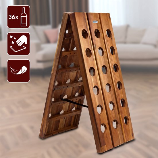 Casaria Wijnrek Acaciahout - voor 36 Flessen 87x55x39cm – Bruin