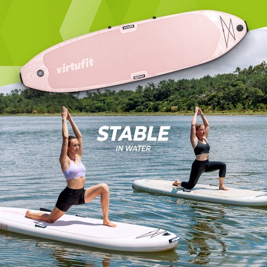 VirtuFit Ocean Opblaasbaar SUP Board 275 cm - Max. 150 kg - Complete Set - Inclusief Pomp, Peddel, Draagtas, Accessoires & GoPro-mount - Stand Up Paddle Board - Zwart