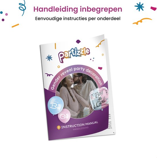 Partizzle Gender Reveal Party Versiering Pakket - Babyshower Ballonnen Decoratie - Geslacht Bekend Maken - Boy or Girl - XXL