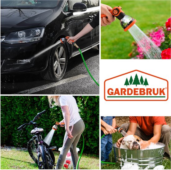 Gardebruk Tuinslang Flexibel - 30m 1/2" 3/4" Inch Wandmontage - Groen