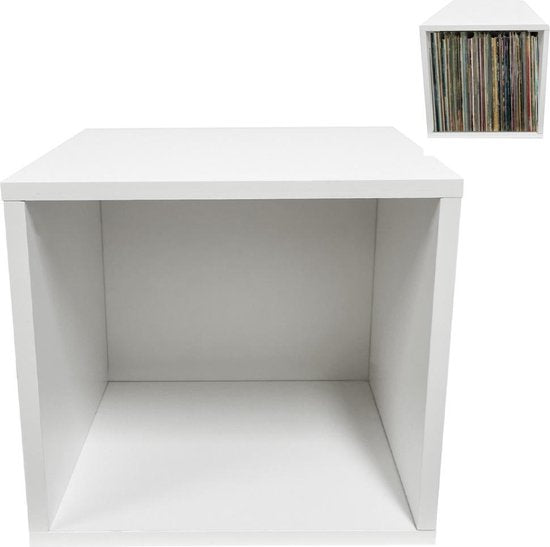 VDD - LP vinyl - Opbergkast kubus - Platenkast - Lp vinyl platen opbergrek - Wit