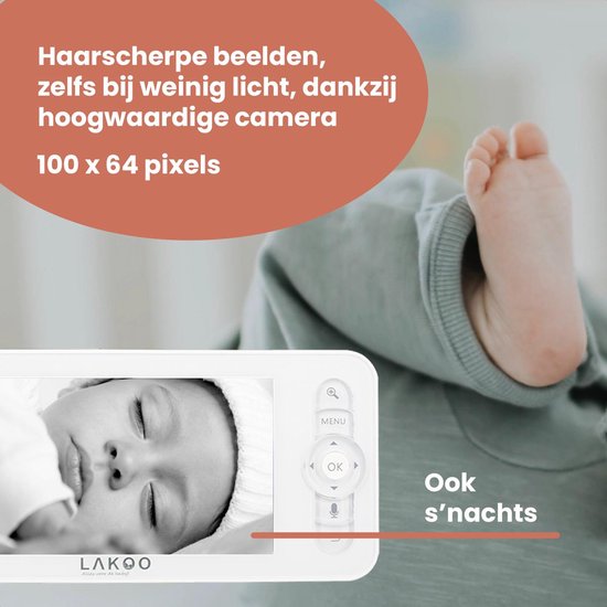 Lakoo BabyGuard Kitty Babyfoon - monitor met Camera én App - Splitscherm