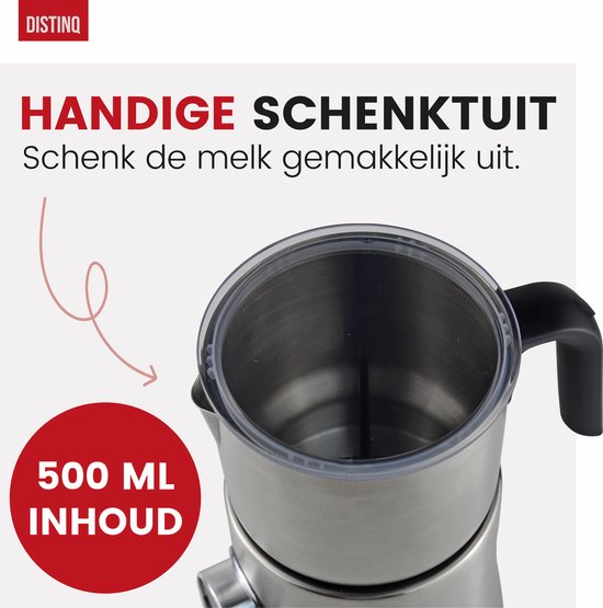 DistinQ® Melkopschuimer – Inductiemelkopschuimer Elektrisch met Display – Elektrische Melkopschuimer vaatwasserbestendig - Voor Opschuimen en Verwarmen